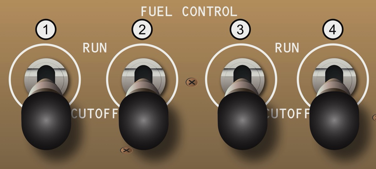 Boeing B747 Cockpit Training Posters FUEL